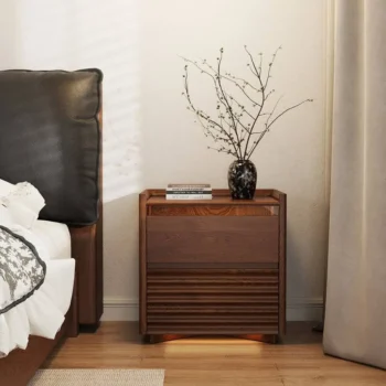 2 Drawer Bedroom Nightstand With LED Lighting 3850