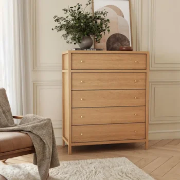 42in Mid Century Wood Dresser Chest Of Drawers 6348