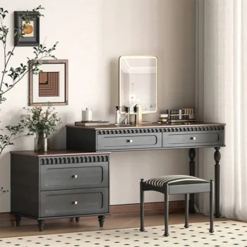 62in Modern Makeup Vanity With Rectangular Mirror 7849