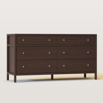 64in Chest Of Drawers Wood 6 Drawer Dresser 6957