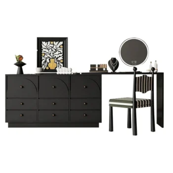 Adjustable Makeup Vanity With A 9 Drawer Cabinet 2421