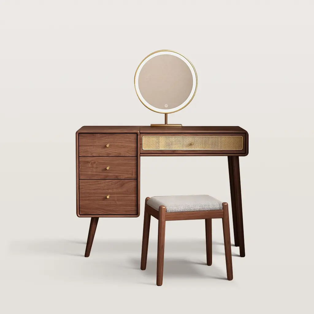 Antique Rattan Makeup Vanity With Storage For Bedroom 8149 Antique Rattan Makeup Vanity With Storage For Bedroom 8149