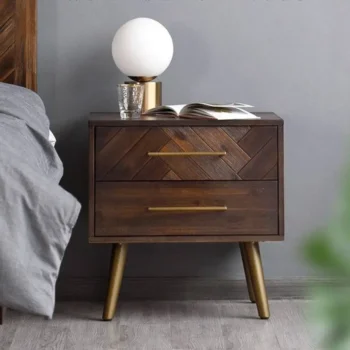 Bedroom 2 Drawers Nightstand Simple Storage Cabinet 2669