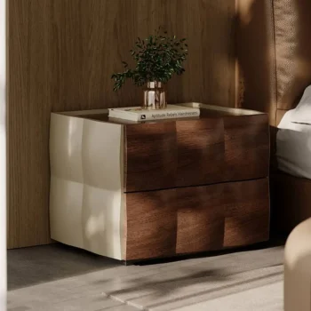 Bedroom Nightstands With Wavy Drawer Door 6693