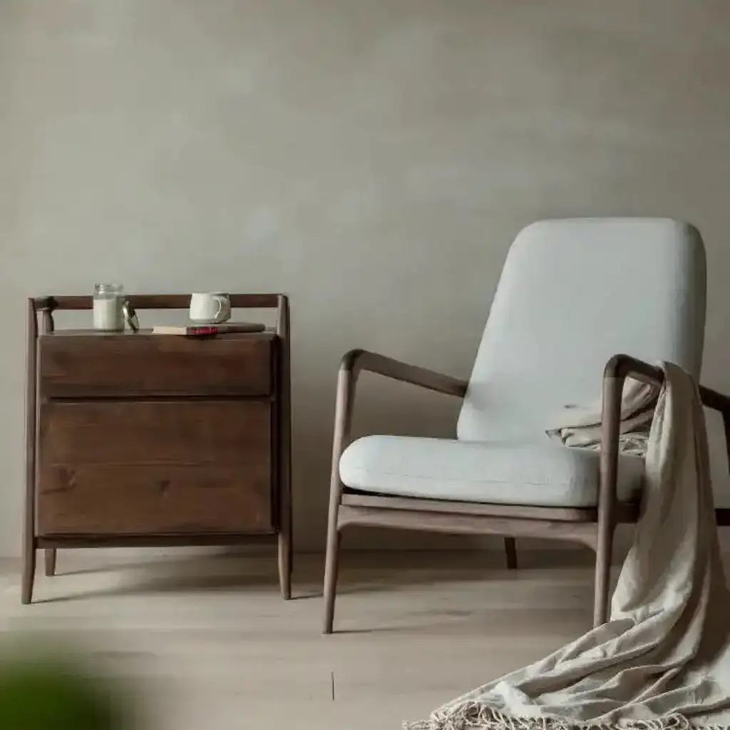 Bedroom Wooden Nightstands With Trapezoidal Structure 8191 Bedroom Wooden Nightstands With Trapezoidal Structure 8191