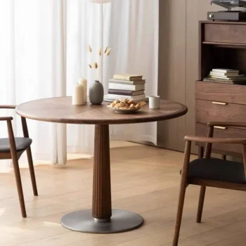 Classical Small Round Table With Stainless Steel Base 7414