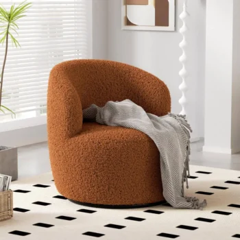 Cozy Modern Barrel Chairs With Soft Padded Armrest 7046