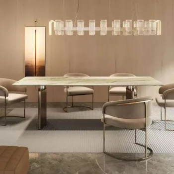 Curved Base Semi Enclosed Backrest Dining Chair 2150