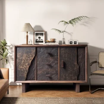 Entrance Storage Cabinet With Dry Wood Texture 5896