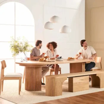 Expandable Dining Table And Chair Bench Set 1373