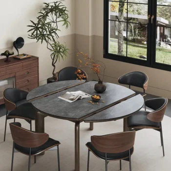 Expandable Dining Table With Thickened Wood Panels 9230