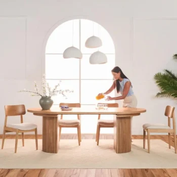 Expandable Round Dining Table And 4 Dining Chairs Combination 2300