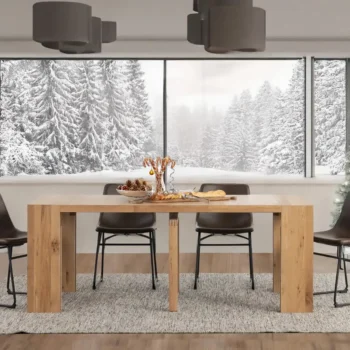 Extendable Wooden Long Dining Table For 2 To 12 People 7166