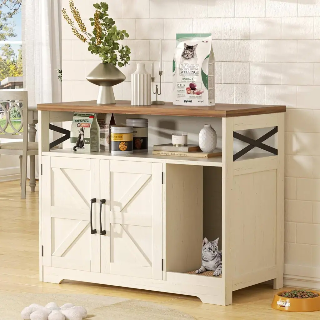 Farmhouse Indoor Cat Litter Box With Scratch Pad 7126 Farmhouse Indoor Cat Litter Box With Scratch Pad 7126