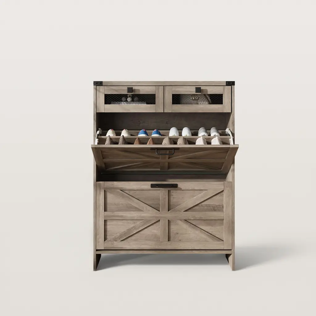 Farmhouse Shoe Cabinet With 2 Flip Drawers%26 2 Drawers 6322 Farmhouse Shoe Cabinet With 2 Flip Drawers%26 2 Drawers 6322