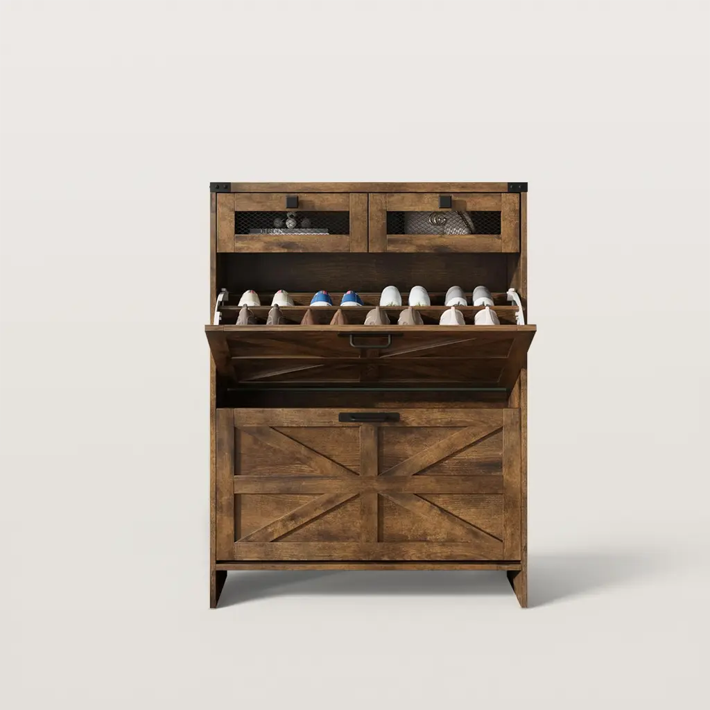 Farmhouse Shoe Cabinet With 2 Flip Drawers%26 2 Drawers 8583 Farmhouse Shoe Cabinet With 2 Flip Drawers%26 2 Drawers 8583