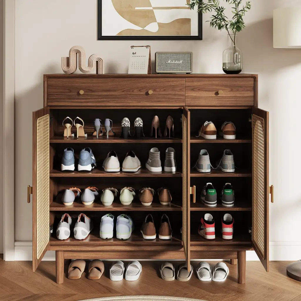 Freestanding Rattan Shoe Cabinet For Storage 7761 Freestanding Rattan Shoe Cabinet For Storage 7761