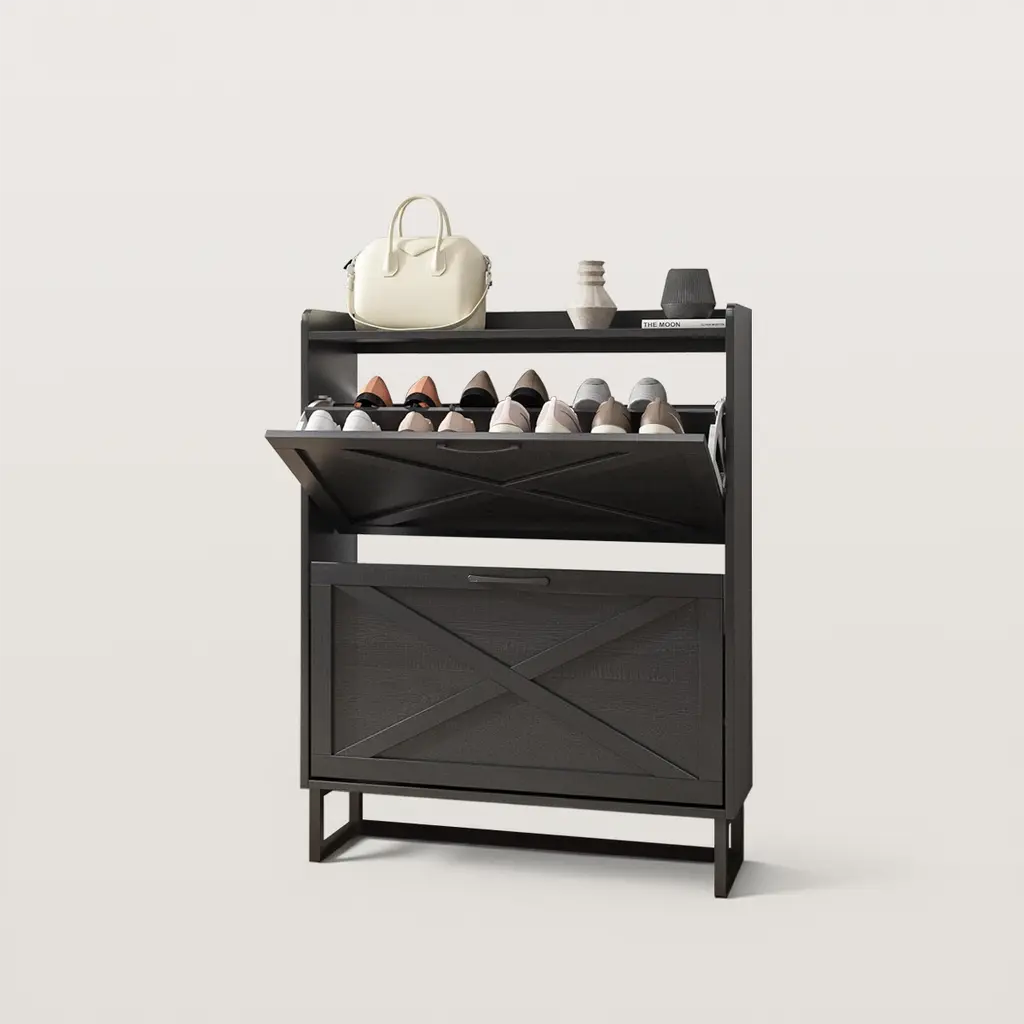 Freestanding Shoe Storage Cabinet With 2 Flip Drawers 1728 Freestanding Shoe Storage Cabinet With 2 Flip Drawers 1728