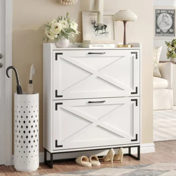 Freestanding Shoe Storage Cabinet With 2 Flip Drawers 5113