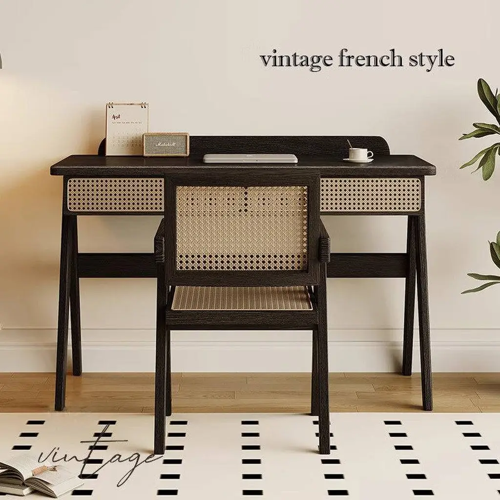 Home Office Rattan Computer Desk Retro Makeup Vanity 1809 Home Office Rattan Computer Desk Retro Makeup Vanity 1809