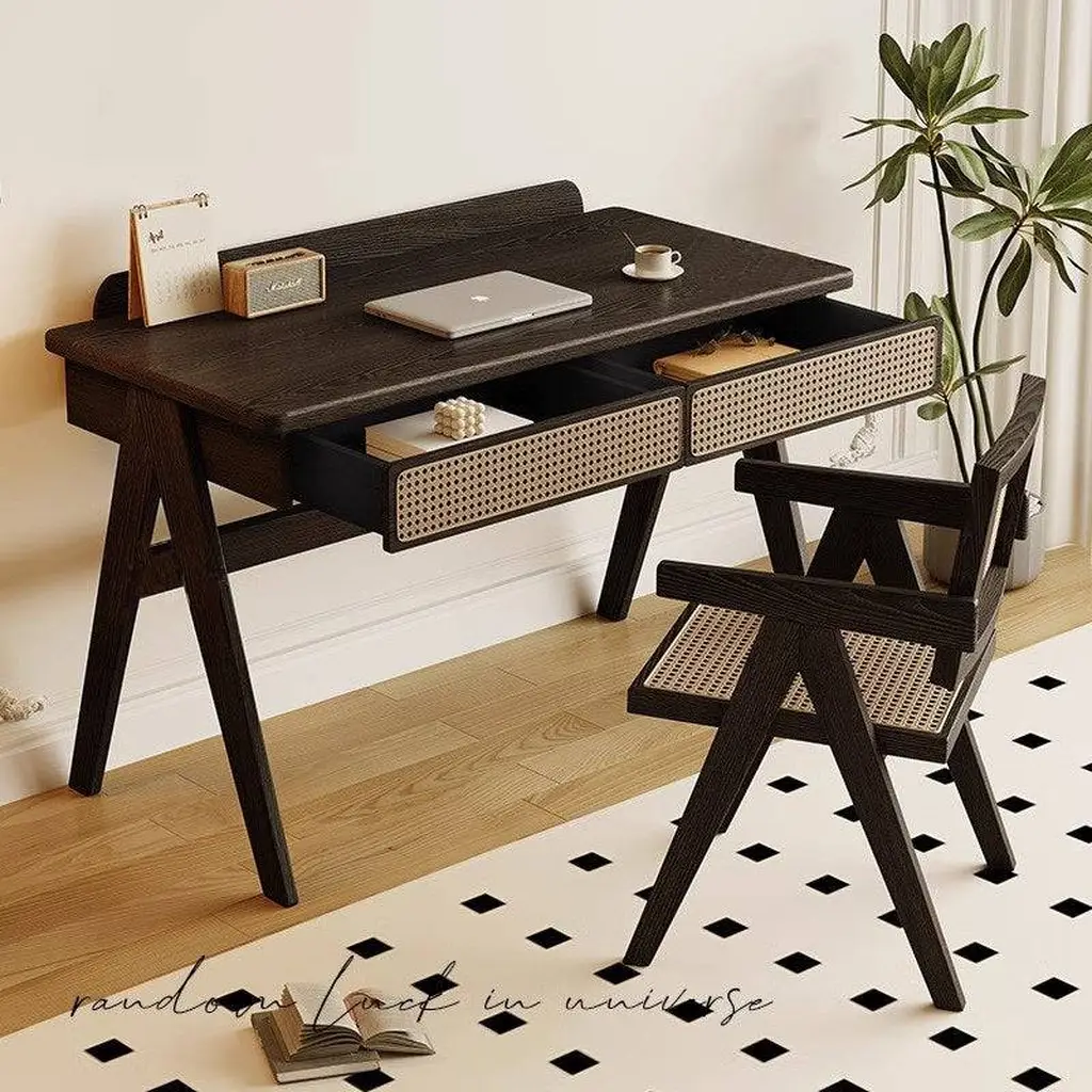 Home Office Rattan Computer Desk Retro Makeup Vanity 2747 Home Office Rattan Computer Desk Retro Makeup Vanity 2747