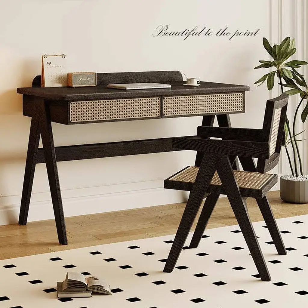 Home Office Rattan Computer Desk Retro Makeup Vanity 4580 Home Office Rattan Computer Desk Retro Makeup Vanity 4580