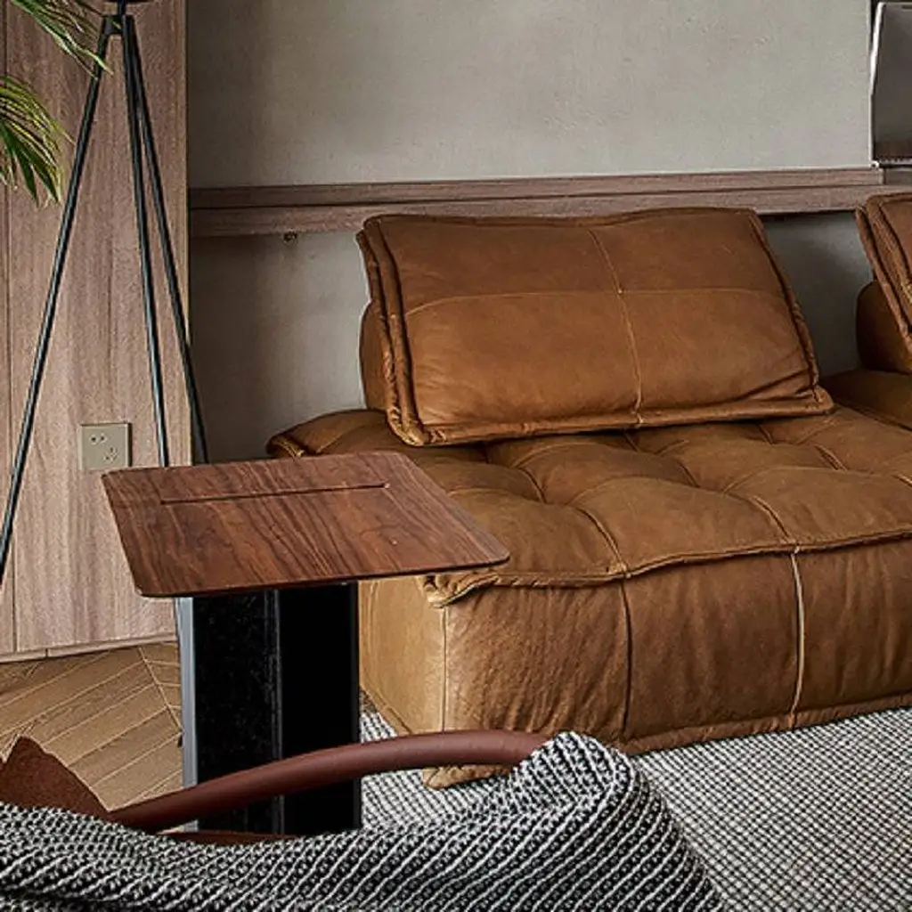 Leather Square Sofa With Backrest Pillow 1383 Leather Square Sofa With Backrest Pillow 1383