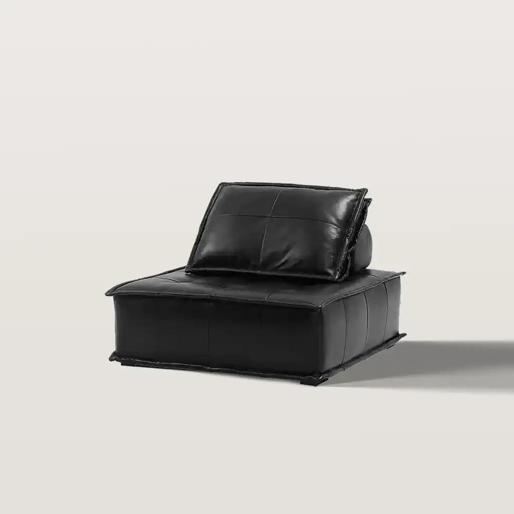 Leather Square Sofa With Backrest Pillow 8568 Leather Square Sofa With Backrest Pillow 8568