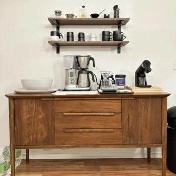 Midcentury Sideboard Buffet With Inlaid Handle 3828