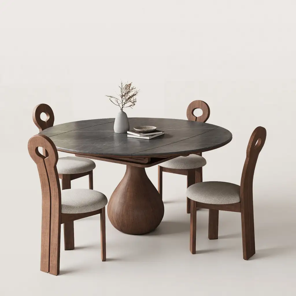 Modern Expandable Dual Purpose Mushroom Shaped Dining Table 2421 Modern Expandable Dual Purpose Mushroom Shaped Dining Table 2421