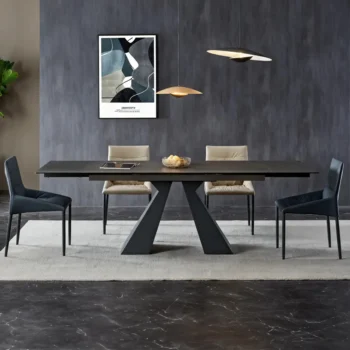 Modern Extendable Rock Slab Dining Table For 6 8 People 1368