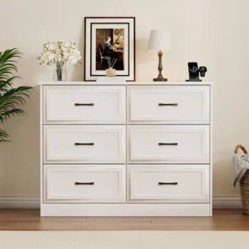 Modern Farmhouse 6 Drawer Dresser With Charging Station 4155