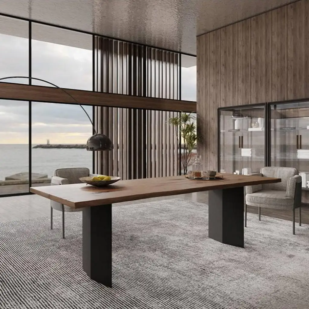 Modern Long Dining Table With Distinctive Base 1567 Modern Long Dining Table With Distinctive Base 1567