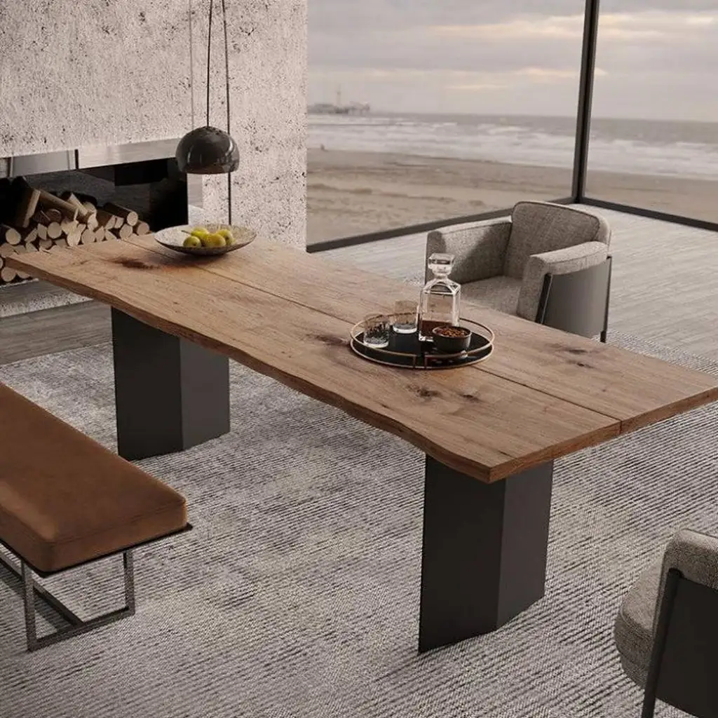 Modern Long Dining Table With Distinctive Base 3991 Modern Long Dining Table With Distinctive Base 3991