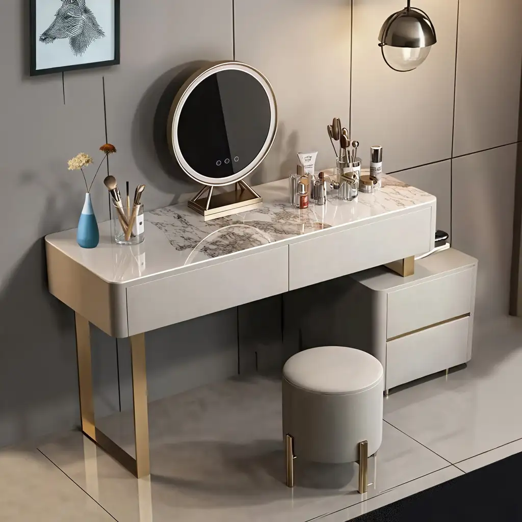 Modern Makeup Vanity Set With Storage 8448 Modern Makeup Vanity Set With Storage 8448