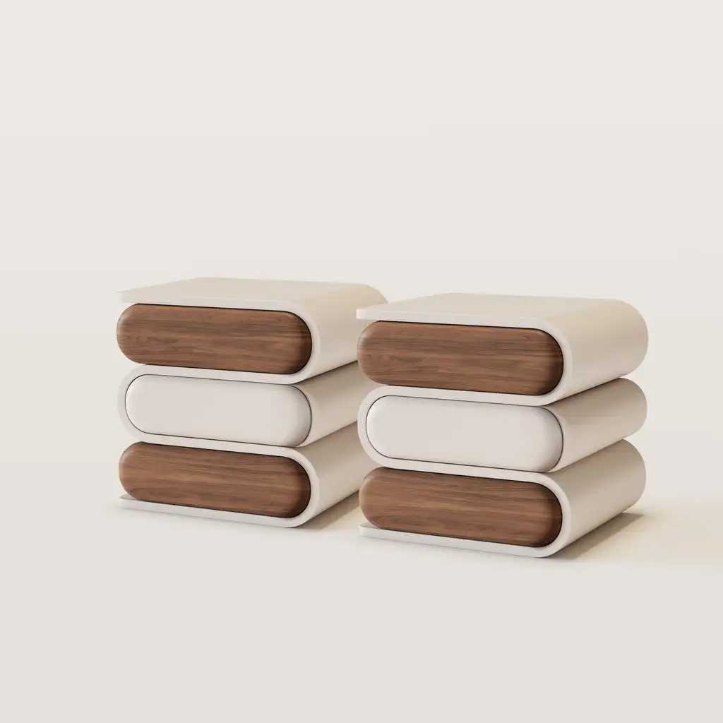 Modern Minimalist Nightstand With 3 Wooden Drawers 4557 Modern Minimalist Nightstand With 3 Wooden Drawers 4557