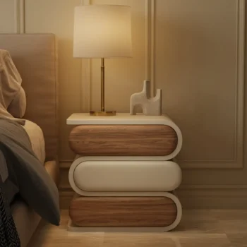 Modern Minimalist Nightstand With 3 Wooden Drawers 8221