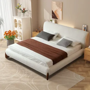 Modern Platform Bed Upholstered Long Bench 1230