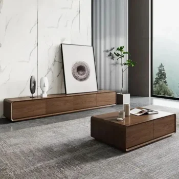 Modern Simple TV Stand Cabinet Coffee Table Set 7593