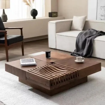 Modern Square Walnut Coffee Table 4452