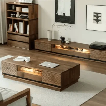 Modern Wood Coffee Table With Storage Space 7886