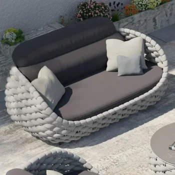 Modern Woven Textilene Rope Outdoor Sofa 1230