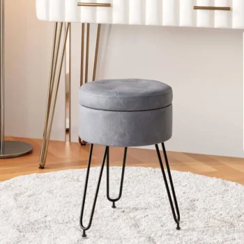 Multifunctional Storage Ottoman Round Vanity Chair Stool 8465