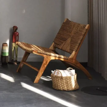 Natural Rattan Single Sofa Chair Balcony Leisure Chair 9867