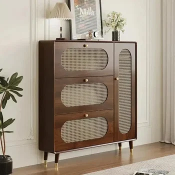 Rattan Narrow Shoe Storage Cabinet 8636