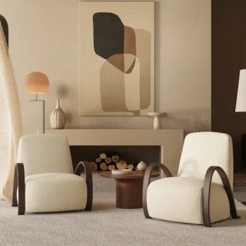 Ricll Modern Retro Lounge Chair For Living Room 8542