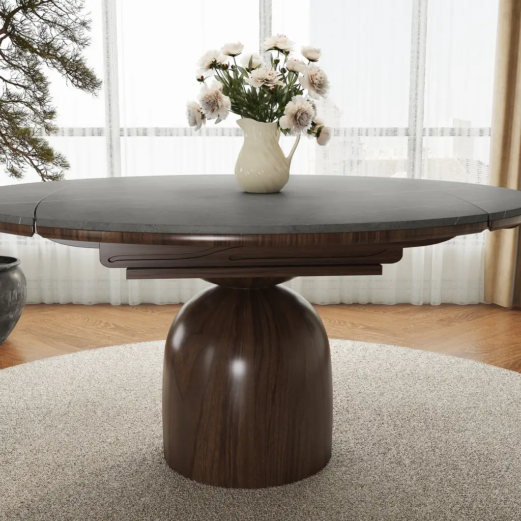 Round Extendable Dining Table Oval Pedestal Kitchen Table 1047 Round Extendable Dining Table Oval Pedestal Kitchen Table 1047