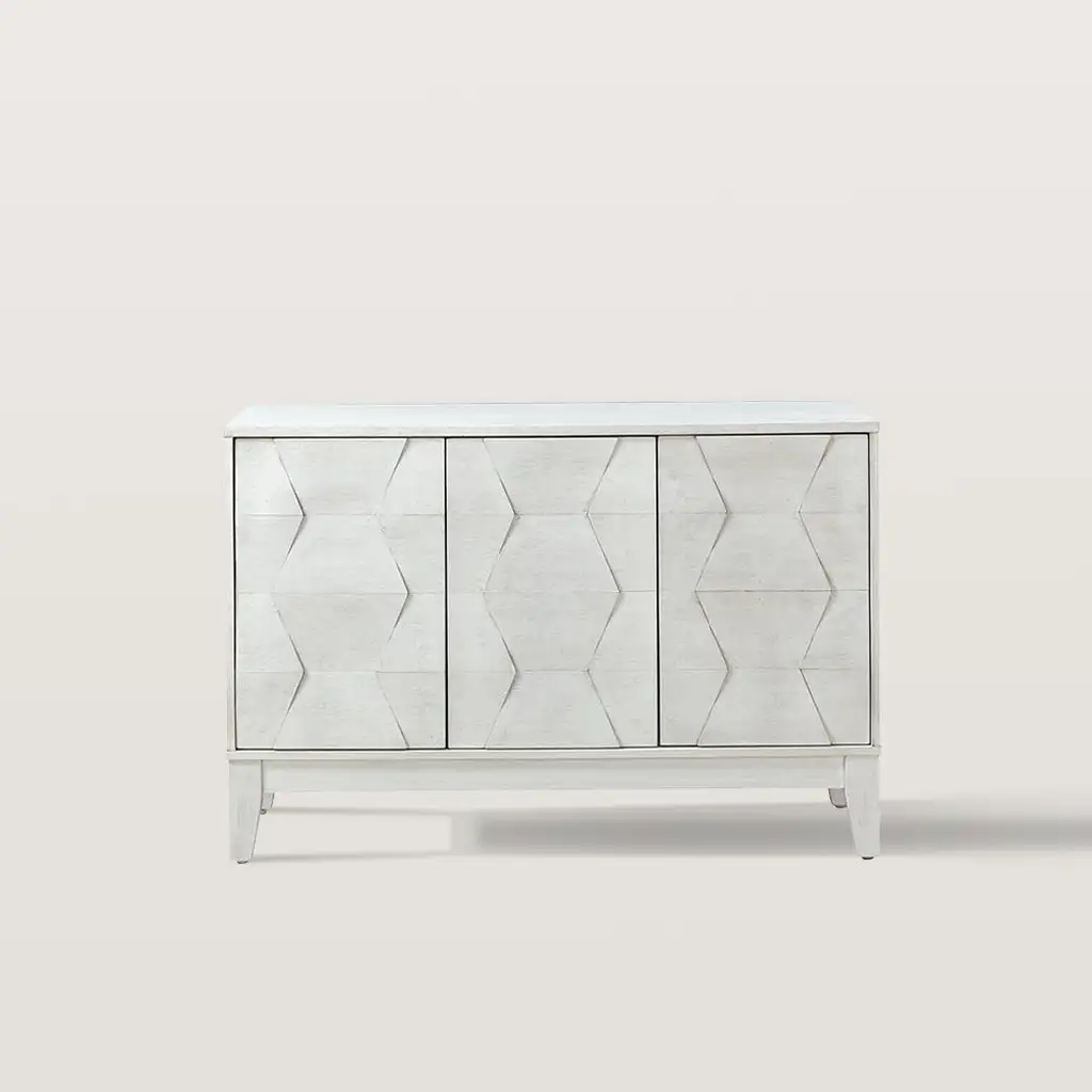 Side Cabinet With Textured Lines And 3 Push To Open Doors 6104 Side Cabinet With Textured Lines And 3 Push To Open Doors 6104