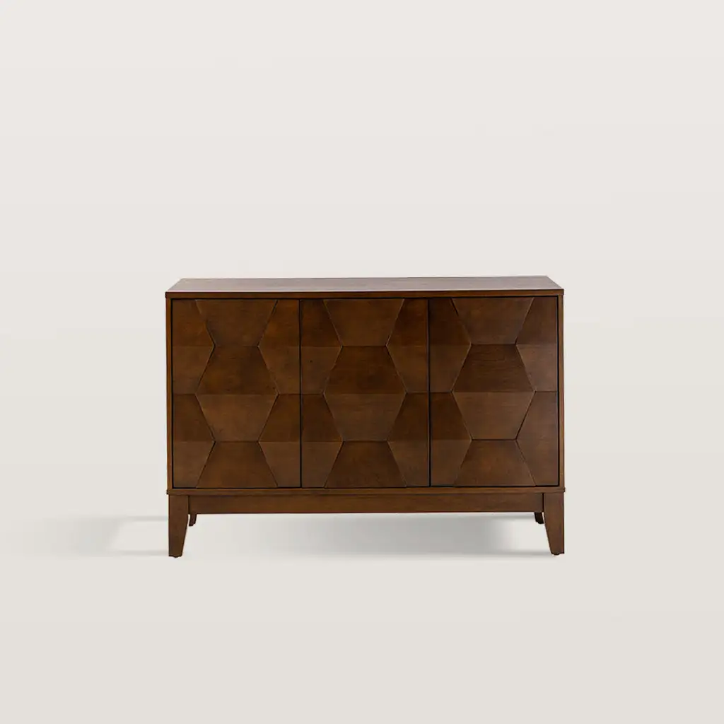 Side Cabinet With Textured Lines And 3 Push To Open Doors 8715 Side Cabinet With Textured Lines And 3 Push To Open Doors 8715