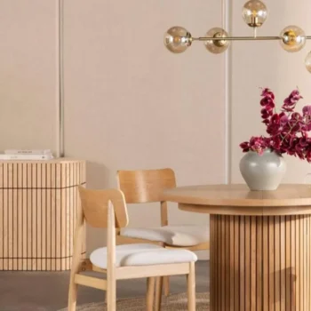 Side Cabinet With Vertical Slender Panels And Hidden Drawers 4842